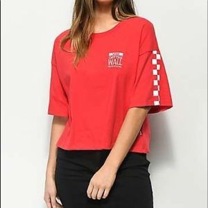 Vans off the wall red checkered cropped tee